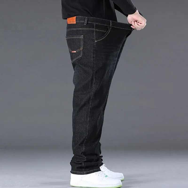 Men's Jeans Pants Big Size 50 High Stretch Denim Fabric Large Size Pants for 45-150kg Jeans Hombre Wide Leg Jeans Pantalon Homme — image 5
