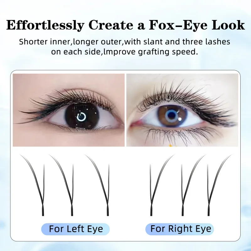 Lashonly Fox YY Faux Mink Eyelash Extensions 16 Lines Soft Natural Premium Flat Root Mesh Net Cross Flying YY Lashes for Fox Eye