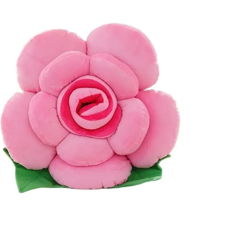 New Large Rose Shaped Pillow Simulated Colorful Sofa Flower Cushion Plush Car Interior Cushion Wedding Party Supplies