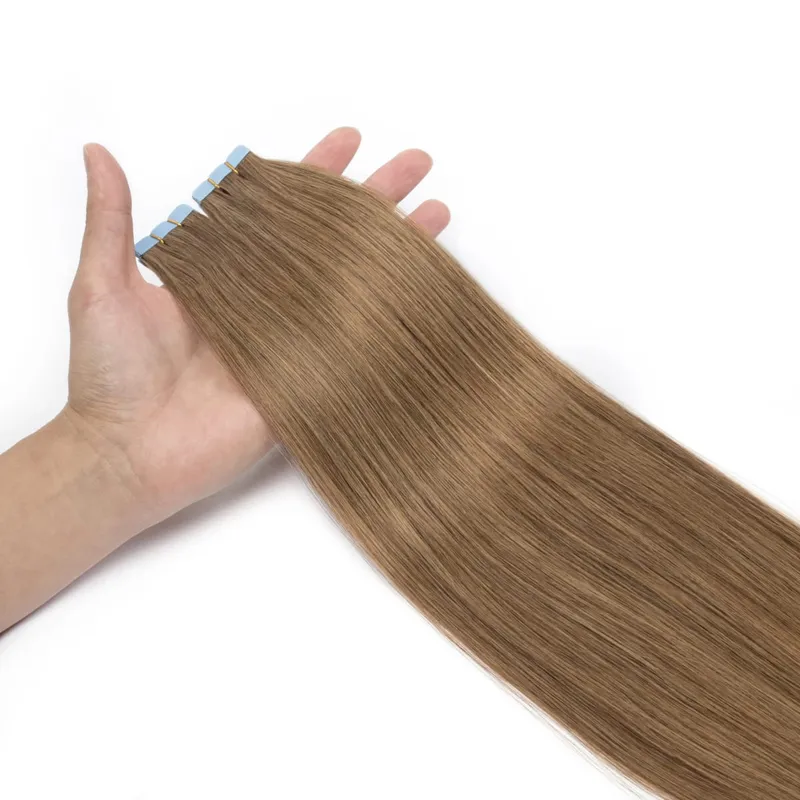 Mini Tape In Human Hair Extensions Skin Weft Machine Remy Natural Tape In Extensions 10pcs For Side Hair Tape On 12-24 Inch