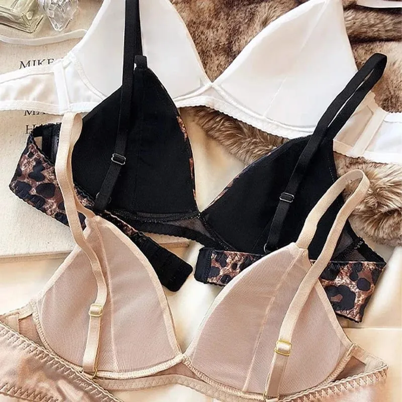 Women Sexy Lingerie Hot Underwear Triangular Cup Bra Set Small Chest Top Support Bra Comfortable Push Up Bra Breathable Seamless