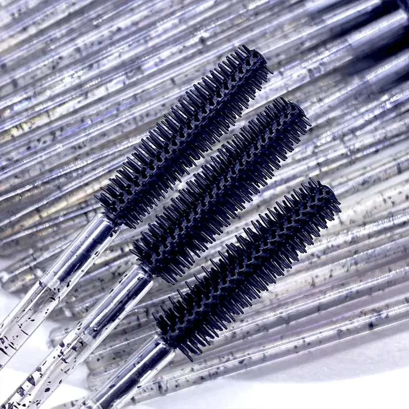 50/100 Pcs Silicone Crystal Mascara Wands Disposable Diamond Eyelash Brushes Comb Beauty Makeup Brush Tools for Women