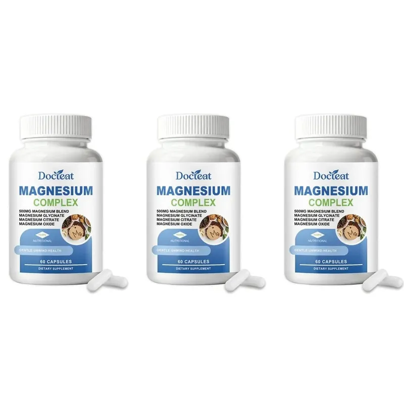 Docteat Magnesium Complex Capsules 500mg L-Theanine Taurine Supports Nerve Health Energy Metabolism Muscle Relaxation 60 Caps — image 9