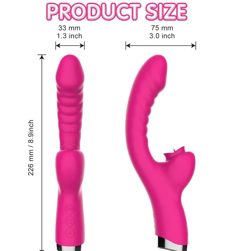 Dildo Vagina Massage Wand G-Spo Licking Clitoral Vibrator Female Sex Toy Clitoris Stimulate Tongue Vibrator Adult Women Sex Toy