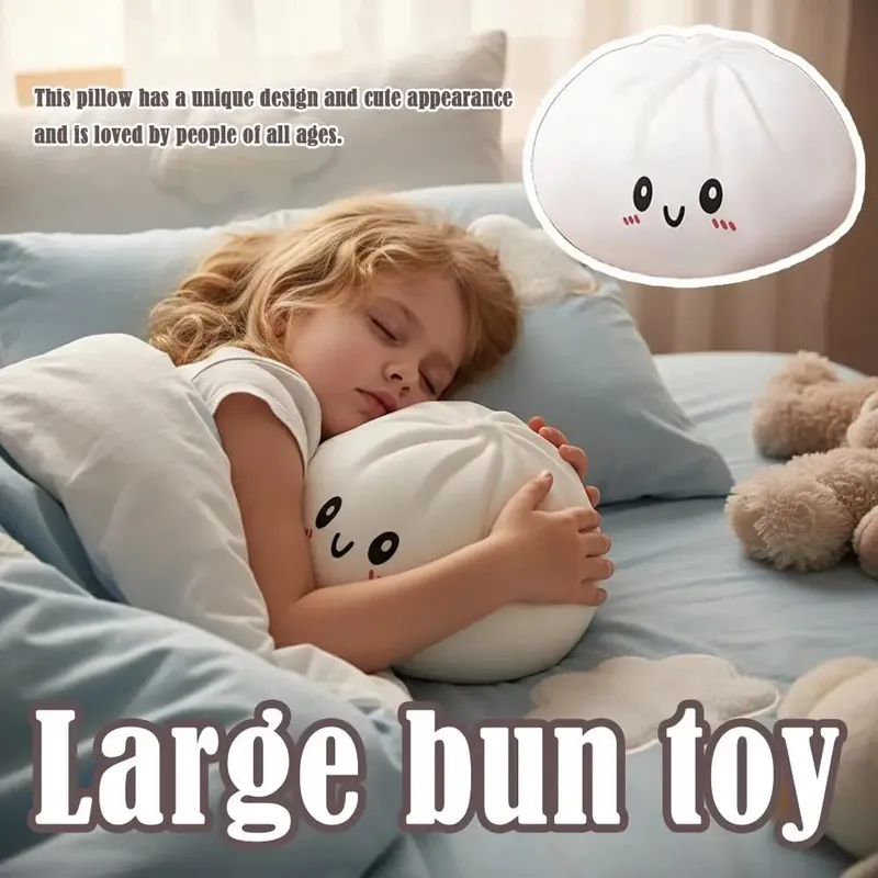 Large Dumpling Pillow Stress Relief Ball Fidget Sensory Toy Simulation Food Squishy Bun Squeeze Dough Ball Fun Gift for All Ages