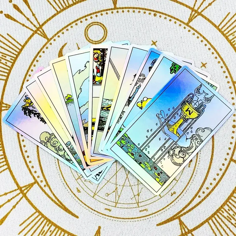 Shining Vitetta Tarot Cards Deck 78 Tarot Cards for Beginners New Design Approx 10.3*6cm Divination Board Game