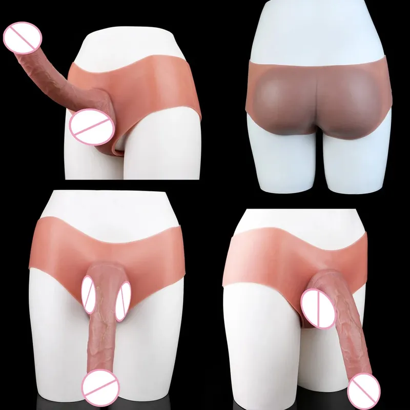 Male Strap-On Long Hollow Dildo Ultra Realistic Penis Extend Sleeve Pants насадка на член Male Cock Cover Sex Toys — image 5
