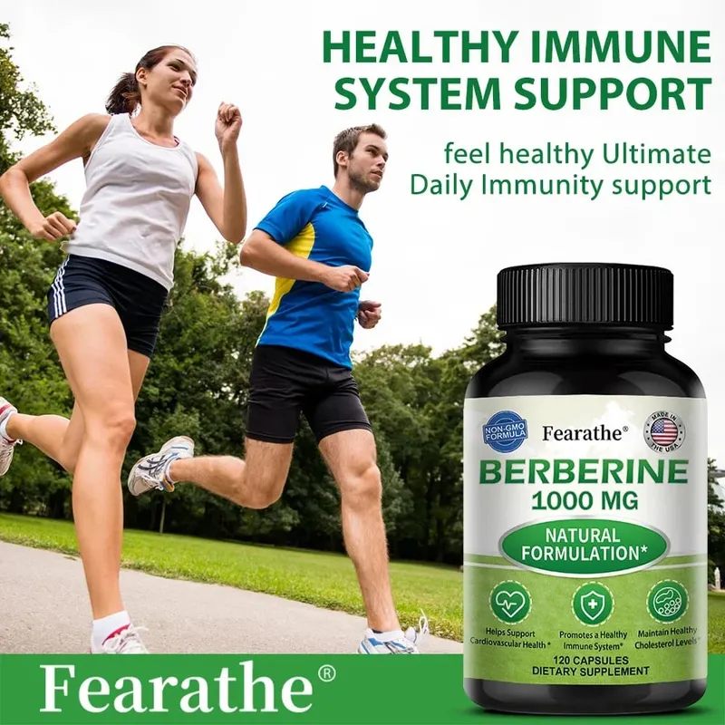 Berberine 1000 Mg Supplement Highly Absorbed Supports Cardiovascular Health Regulates Gut Flora Balance Improves Digestion