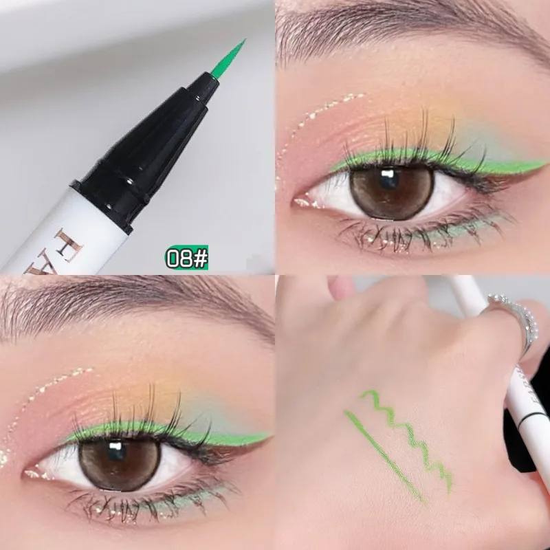 12 farver vandtæt eyeliner Pen Ultra-fin spids flydende eyeliner Langtidsholdbar eyeliner Hurtigtørrende farverig makeup til cosplay — image 15