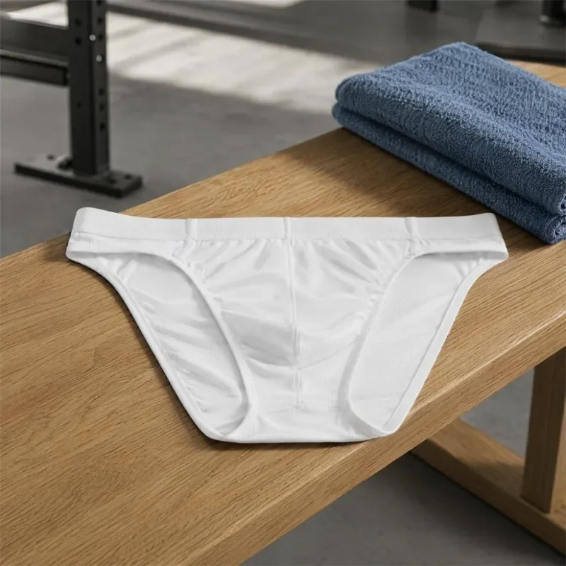 Lingerie Men Mesh Triangle Panties Low Waist Breathable Men Thin Briefs Transparent Thin Soft Underwear for Men Daily Wear — image 4