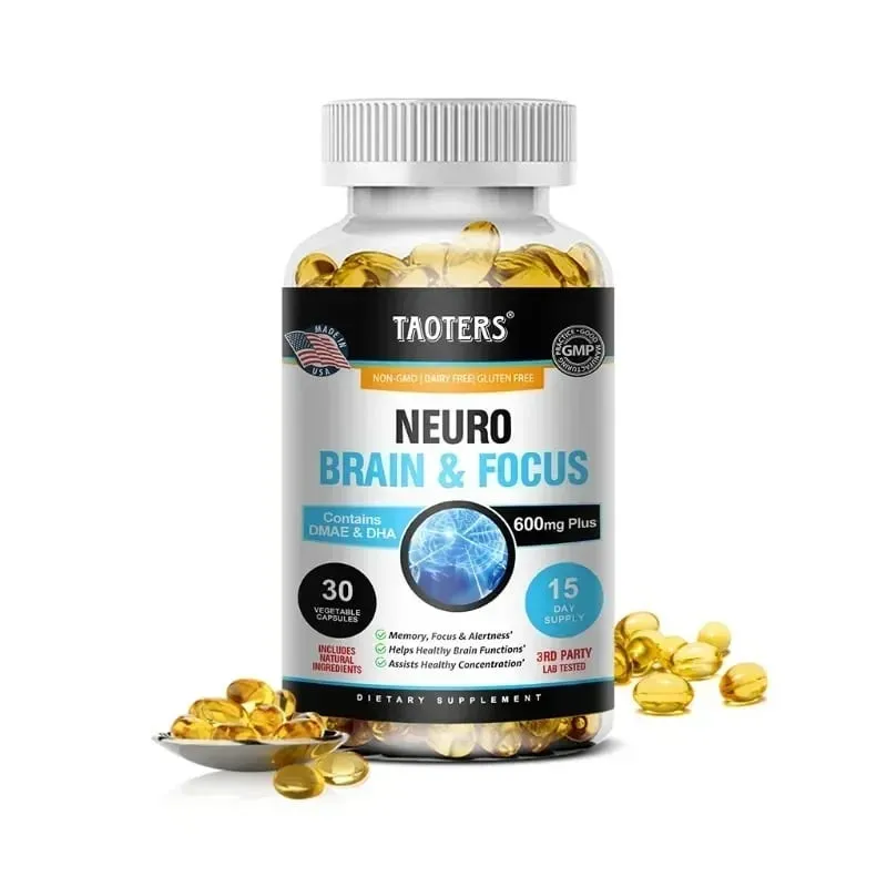 Memory Focus Clarity Energy Brain Supplement – Nootropní Brain Booster Vitamíny DMAE A C D E B1 B2 B3 B5 B6 kapsle — image 9
