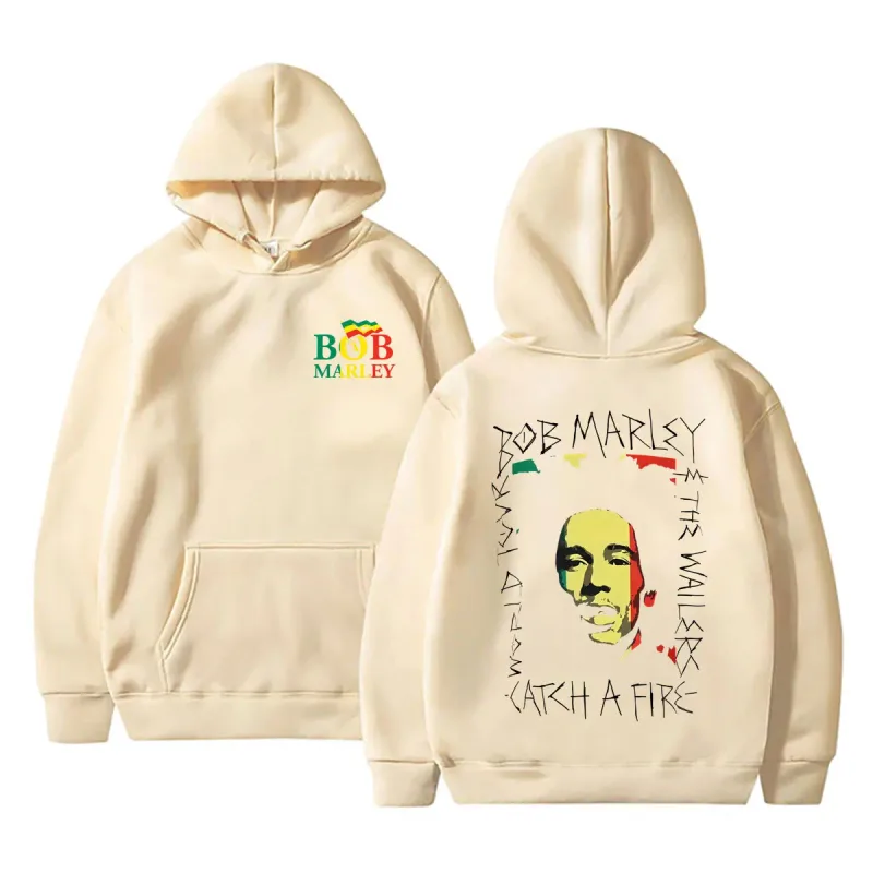 Reggae Bob Marley visage graphique sweat à capuche attraper un feu Album Merch pull à capuche pour hommes femmes décontracté Vintage surdimensionné sweat