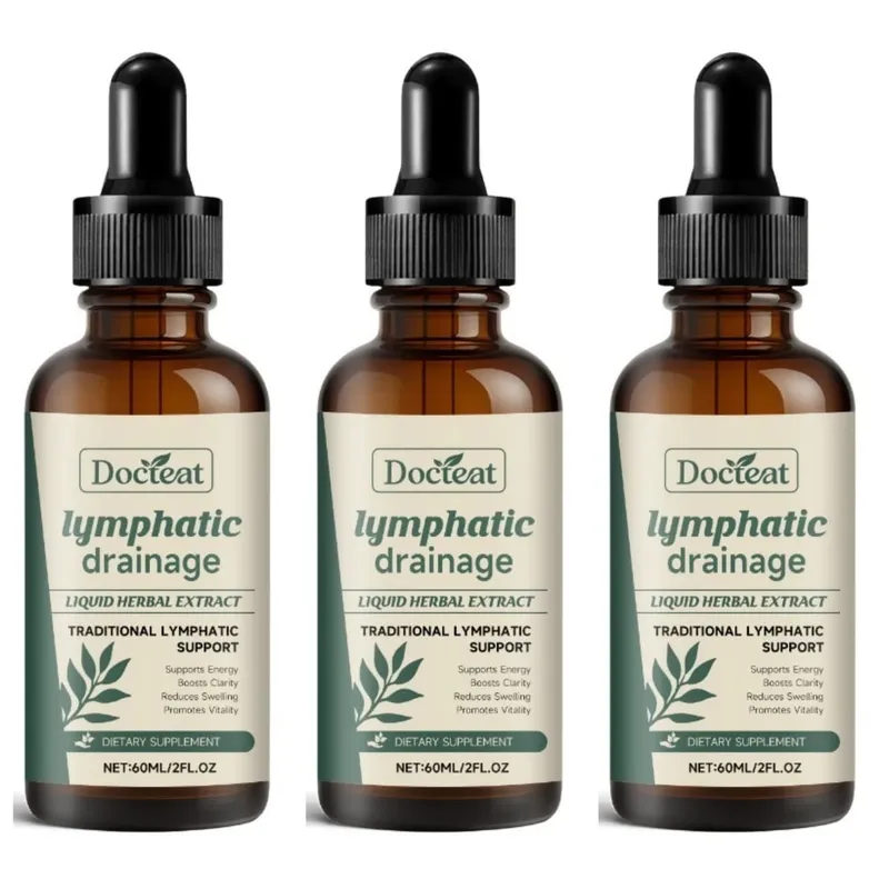 Lymphatic Drainage Drops 60ml Supplement Help Bloat Relief & Immune System Health with Cleavers Red Clover and Stillingia Root