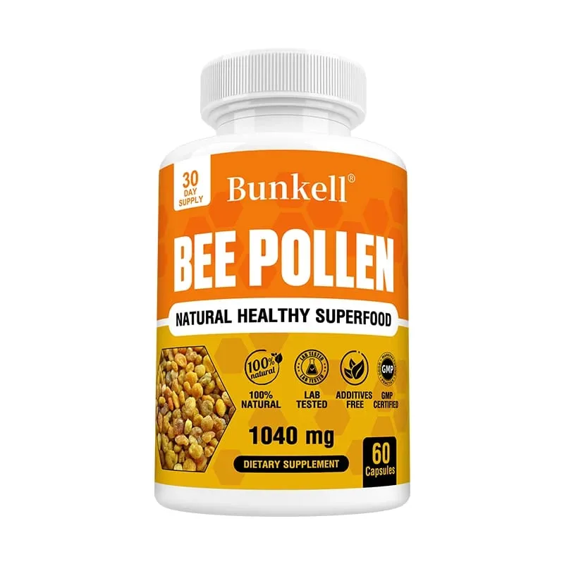 Bijenpollensupplement 100% natuurlijk rauw bijenpollen Vegetarische capsules Probiotische superfood Spijsvertering Immuunondersteuning en energie