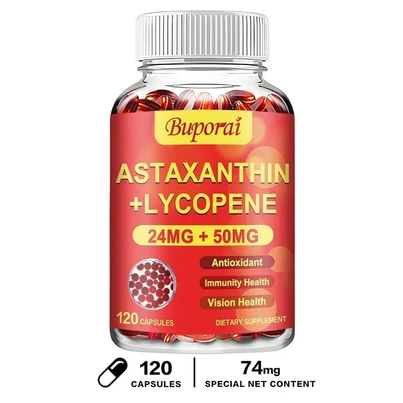 Astaxanthin + lykopenové kapsle - antioxidant podporuje vidění srdce a zdraví prostaty zlepšuje imunitu