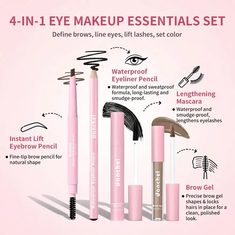 All in One Makeup Kit Lipstick Blush Contour Palette Primer Foundation Brush Lipgloss Eyebrow Full Makeup Kit Gift for Woman