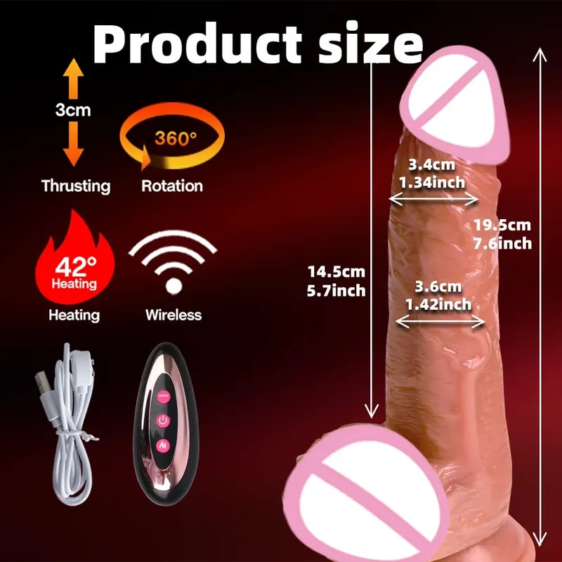 Vibrator Dildo Xxl Realistic Big Cock Telescopic Heated Spinning Penis Expansion Vibratory Massager Female Couple Sex Toys 18 — image 7