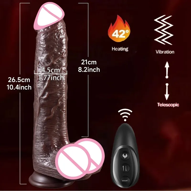 Realistic Dildo Telescopic Vibrator Silicone Penis Masturbation for Women Thrusting Dick Adult Heating Remote Control Sex Toys