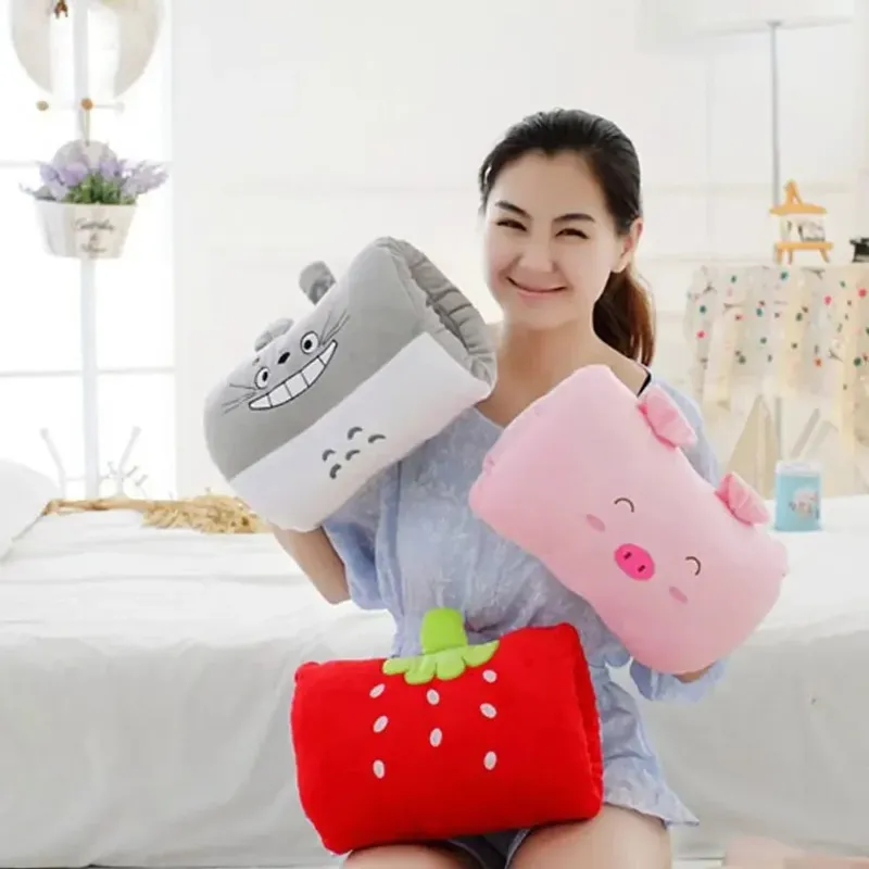 Creative Cushion Hand-Warming Plush Gift Pink Bear Children's Plush Pillow Hand-Warming Gloves Adult Cartoon Nap Pillow