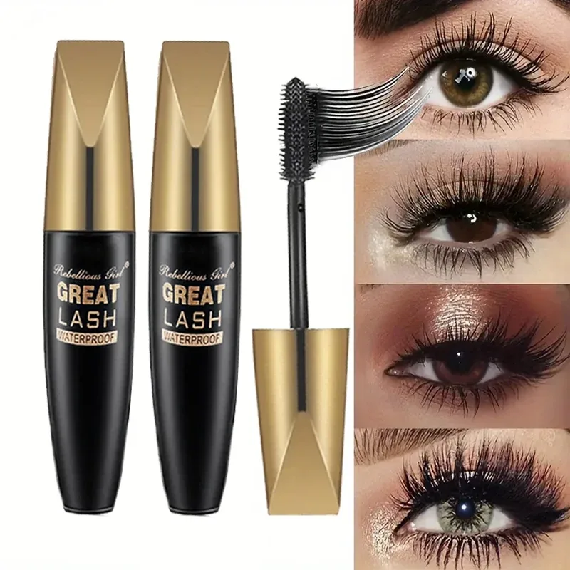 5D Black Waterproof Mascara Lengthens Eyelashes Extension Thick Silk Fiber Mascara Female Makeup Eye Cosmetics Tools for Gifts