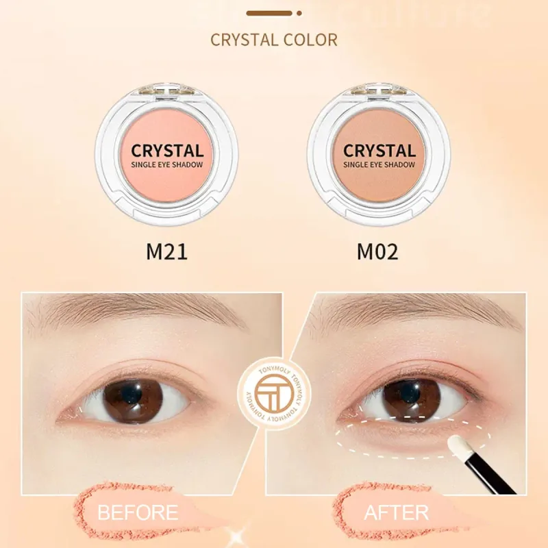 Crystal Single Eye Shadow Silky Smooth Eye Powder Long Lasting Eye Color Buildable Color Korean Cosmetic Korean Makeup