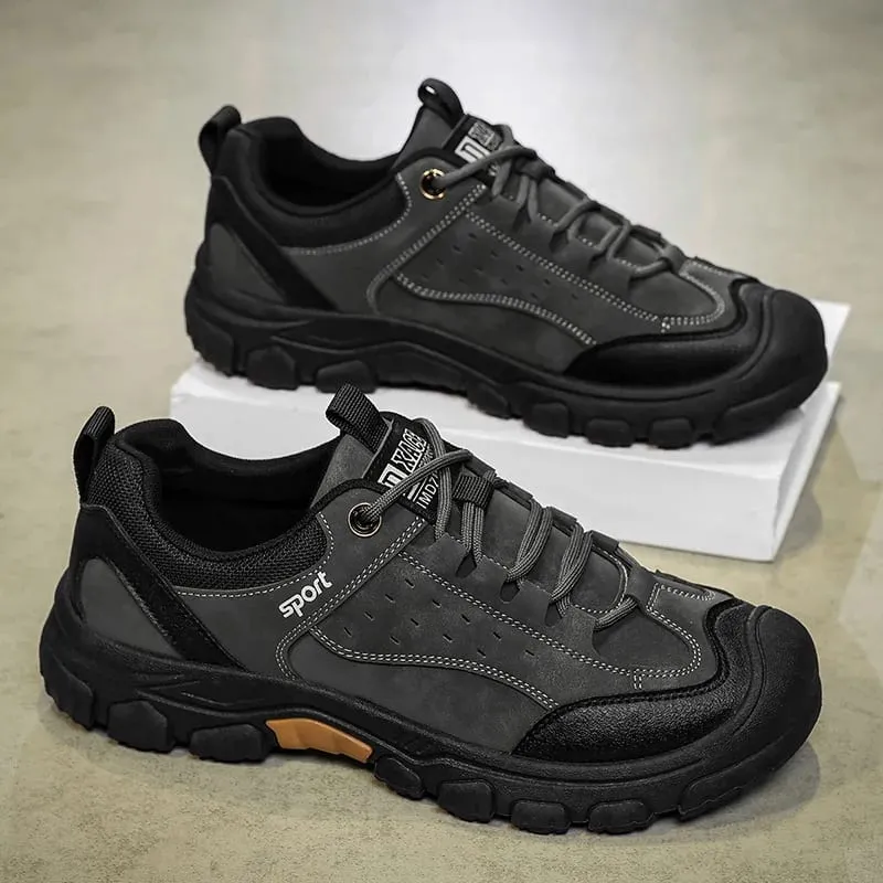 Men's Hiking Camping Shoe Waterproof Leather Upper Non Slip Hiking Boots Outdoor Durable Non Slip Sole Sports Shoes Large Size — image 8