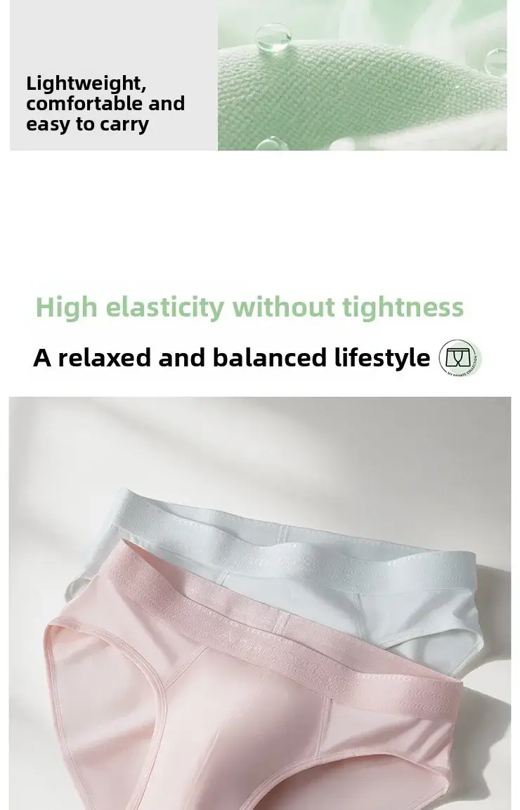 3Pcs Men's Modal Briefs Mid‑Waist U‑Pouch No‑Fly Solid Triangle Underpants Soft Breathable Athletic Daily Men Underwear