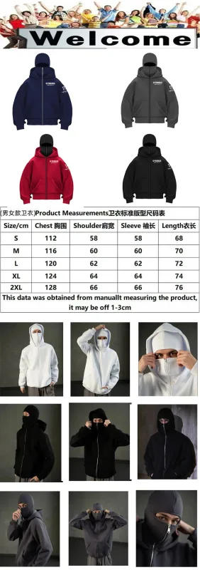 yamaha logo Naka-print na Cotton Cycling Mask Zipper Hoodie Lalaki at Babae Taglagas at Taglamig Bagong Estilo Fashion Casual Retro Cycling Jer