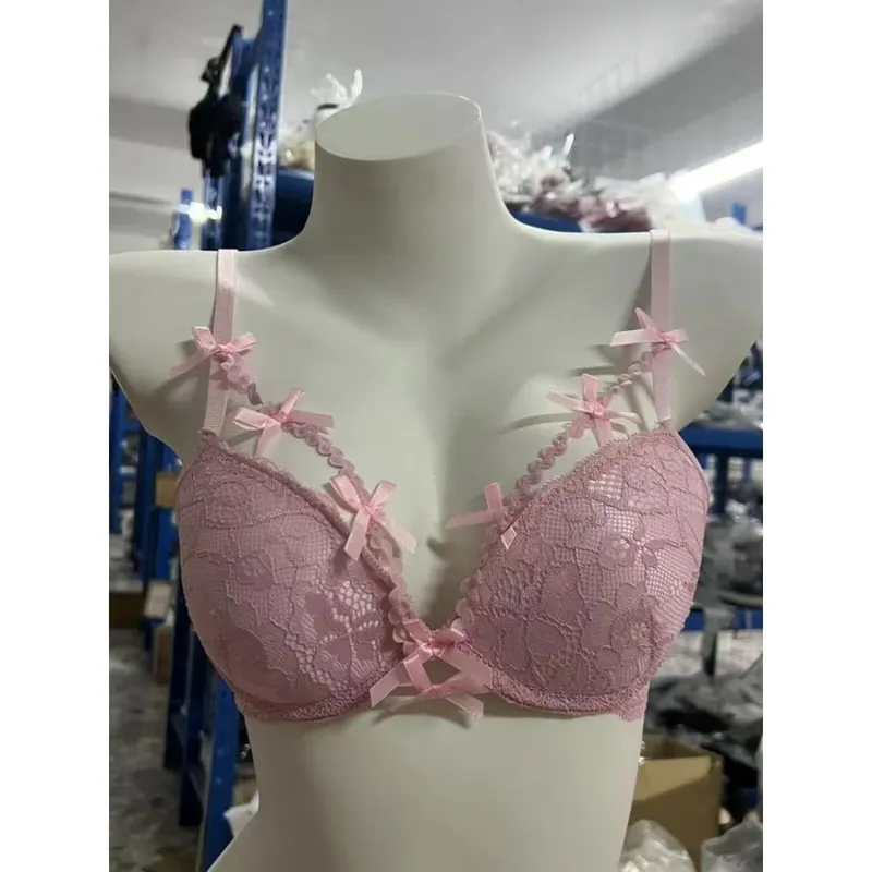 1. BANERDANNI نمط نقي النساء الملابس الداخلية دعوى الأرجواني رقيقة حزام Bowknot الراحة ملابس داخلية جيدة التهوية مجموعة حجم 32-38 ملابس حميمة