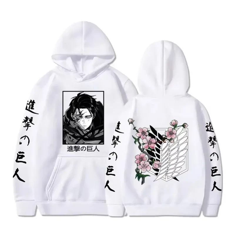 New Attack Giant Large Hoodie Levi Graphic Hoodie Men's and Women's Clothing Autumn Warm Hoodie Street Top