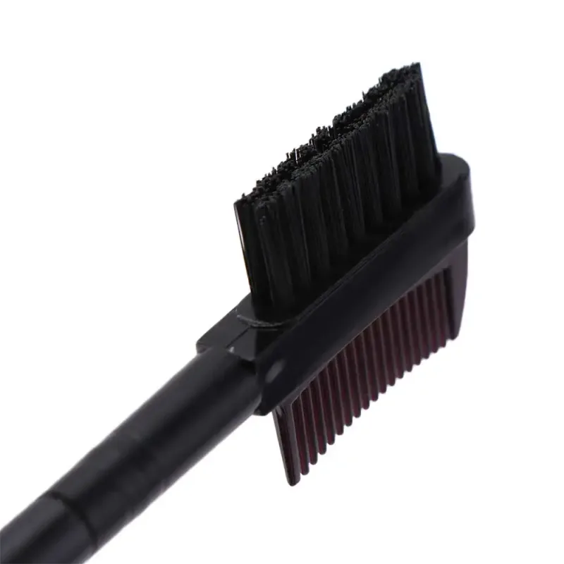 Black High Quality Double Ended Dual Head Makeup Tool Wood Handle Makeup Brushes Eyebrow Comb Eyelash Brush Eyebrow Brush Comb
