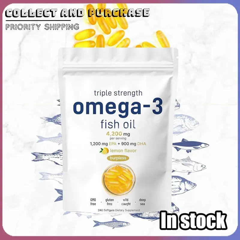 Triple Strength Omega 3 rybí olej doplňky 4200 mg EPA bez odřeniny s citronovou příchutí 1200 mg DHA 900 mg 240 měkkých gelů — image 2