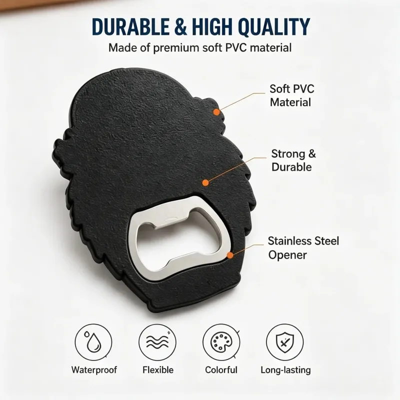 Custom PVC Bottle Opener Custom Logo Soft Rubber Beer Opener Personalized Promotional Gift Bar Tool Keychain Souvenir