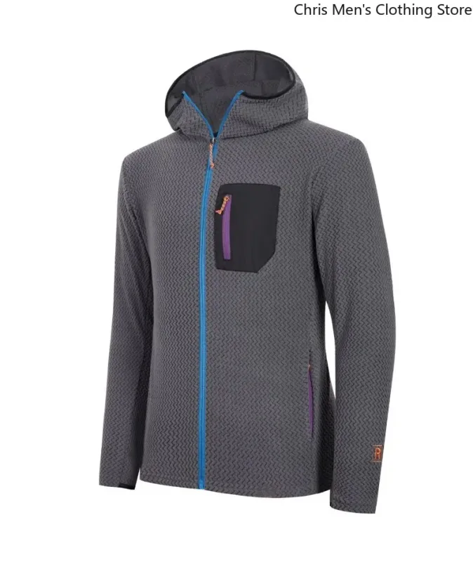 Mantel Ritsleting Pria Berkualitas Tinggi untuk Musim Gugur/musim dingin Mantel Hoodie Hangat Modis dan Serbaguna Sweater Kebugaran Olahraga Kasual — image 3