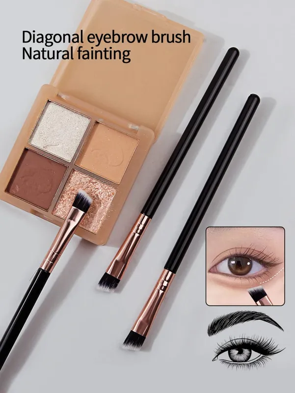 6/10/20/30PCS Ultra-Thin and Ultra-Fine Eyeliner Brush Angled Eyebrow Brush Eyelid Detail Brush Portable Eye Makeup Tool
