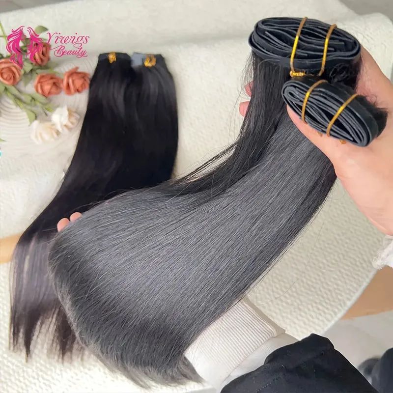 Straight Clip In Hair Extension Human Hair 100g/Set Straight Clip In Extension Full Head Vietnamese Clip Hair Extension for Wome