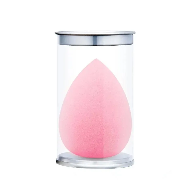 25 Stück benutzerdefiniertes Logo Beauty Color Kosmetikmixer mit Box Anpassen des Make-ups Private Label Latexfreier transparenter Box-Make-up-Schwamm