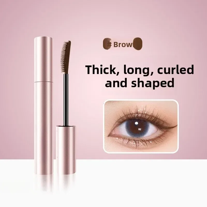 Silk Fiber Matte Mascara Makeup Ultra-Fine Brush Lengthens Eyelashes Waterproof Fast Dry Brown Black Curling Mascara Comestic
