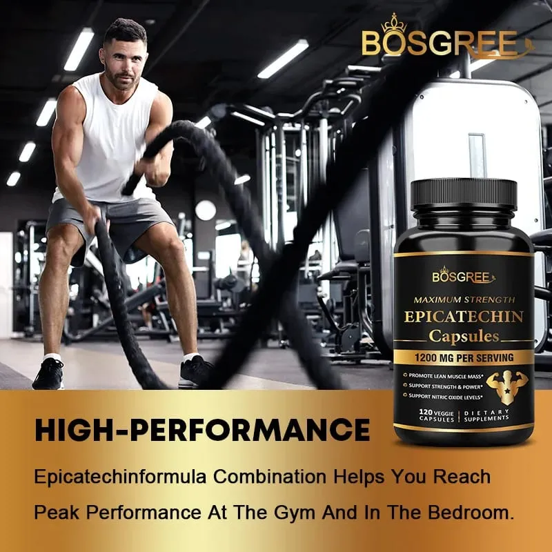 Epicatechin Capsules - Protein Synthesis Athletic Ability Strength and Lean Muscle Support - Carnosine Inhibitors Supplements