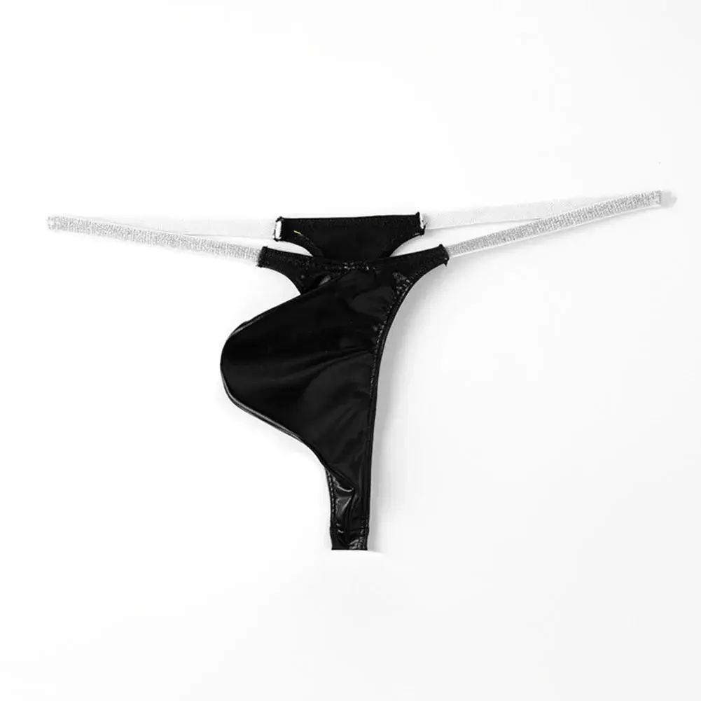 Average Size Mens Underwear Low Waist Shiny T-back Underwear Mini Underwear Mini G-Strings Shiny Fabric All Season Wear