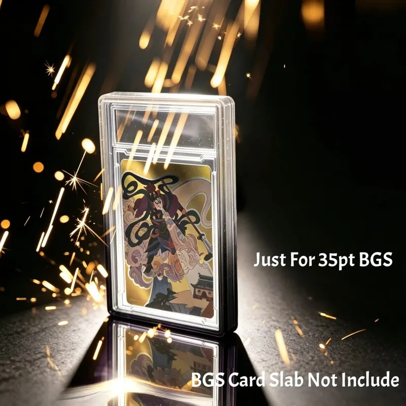 Glitter TPU Slab Bumper Guard Case Holder Protective Skin Display Sleeves with Clear Back for BGS 35PT Graded Trading Card