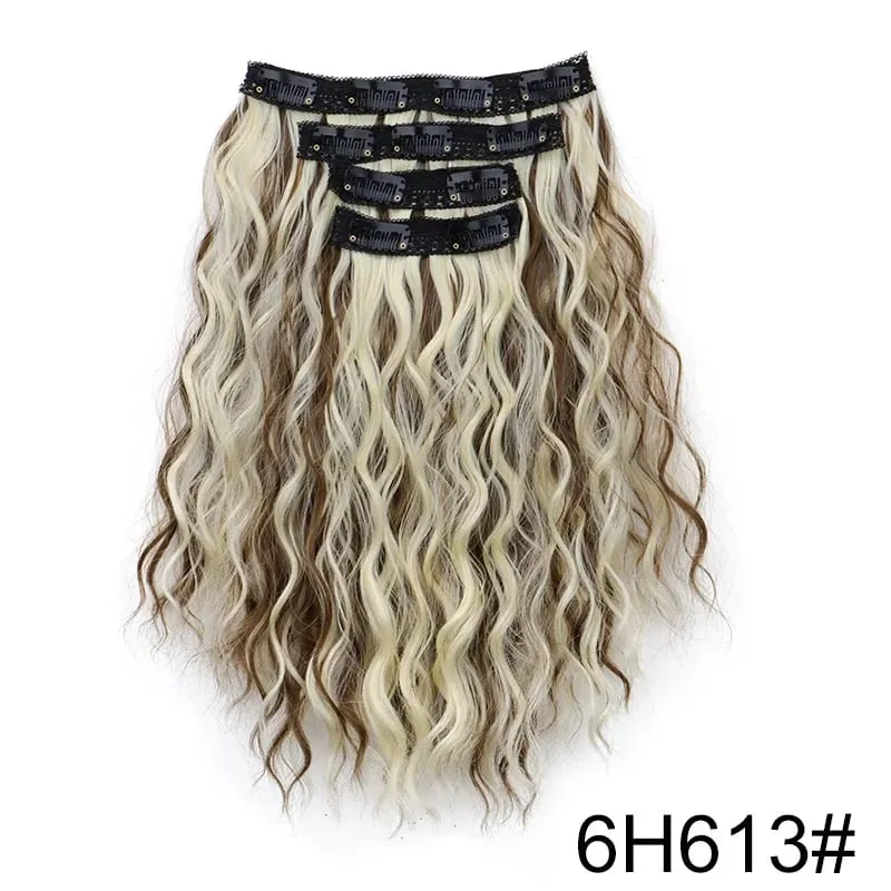 12Inch Synthetic Short Wavy Curly Hair Extension 4pcs/set Clip in Hair Easy to Wear for Women Party Use Daily — image 10
