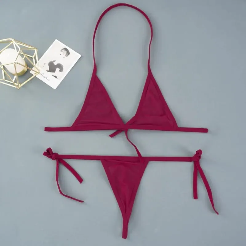 Set Lingerie Seksi Wanita 2 Buah Set Bra Tanpa Kawat Jaring Ultratipis Lingerie Set Pakaian Dalam Eksotis Transparan Wanita Ultra Panas — image 6