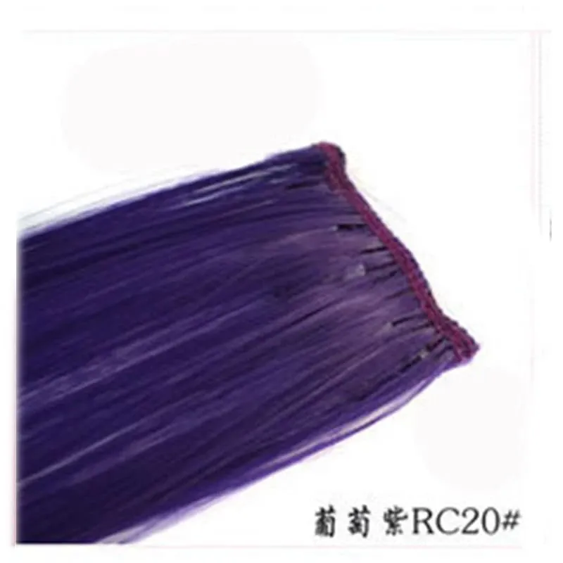 1Pc Ombre Color Clip In Hair Extension Heat Resistant Synthetic Hair Piece Colored Braids Hair Extensions Women Party Cosplay