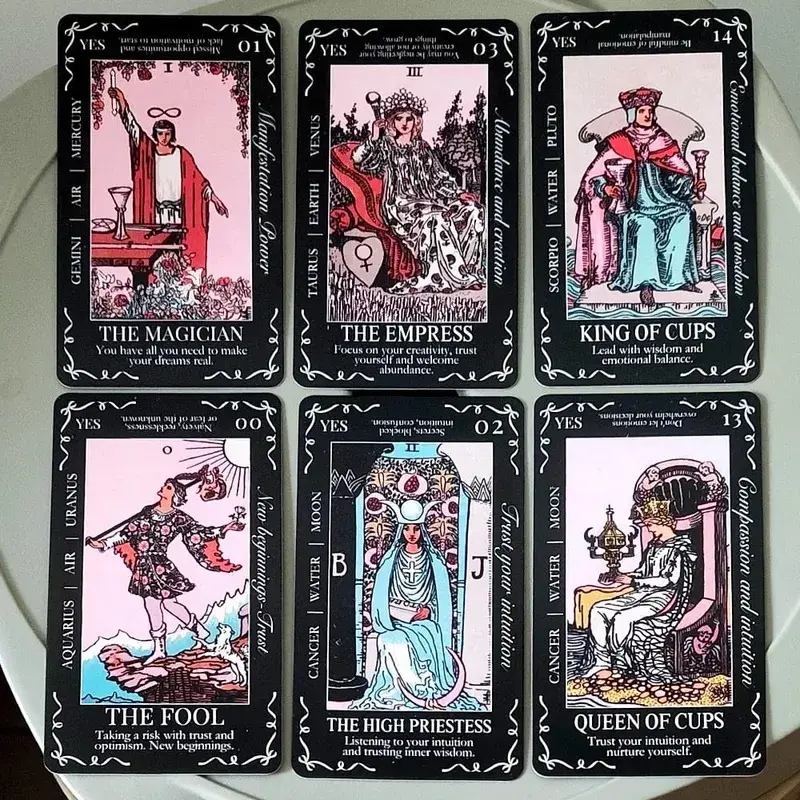 Beginners Tarot Deck in Tin Box with Guidebook 11*6.2cm 78Tarot Cards with Astrology & Numerology Insights