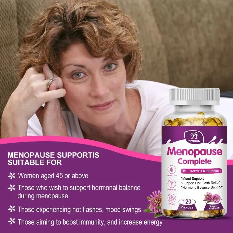 Buy 1 Get 1 Free! Menopause Complete Supplement for Hot Flash Relief Hormone Balance & Mood Soothes Joint Discomfort Vegan