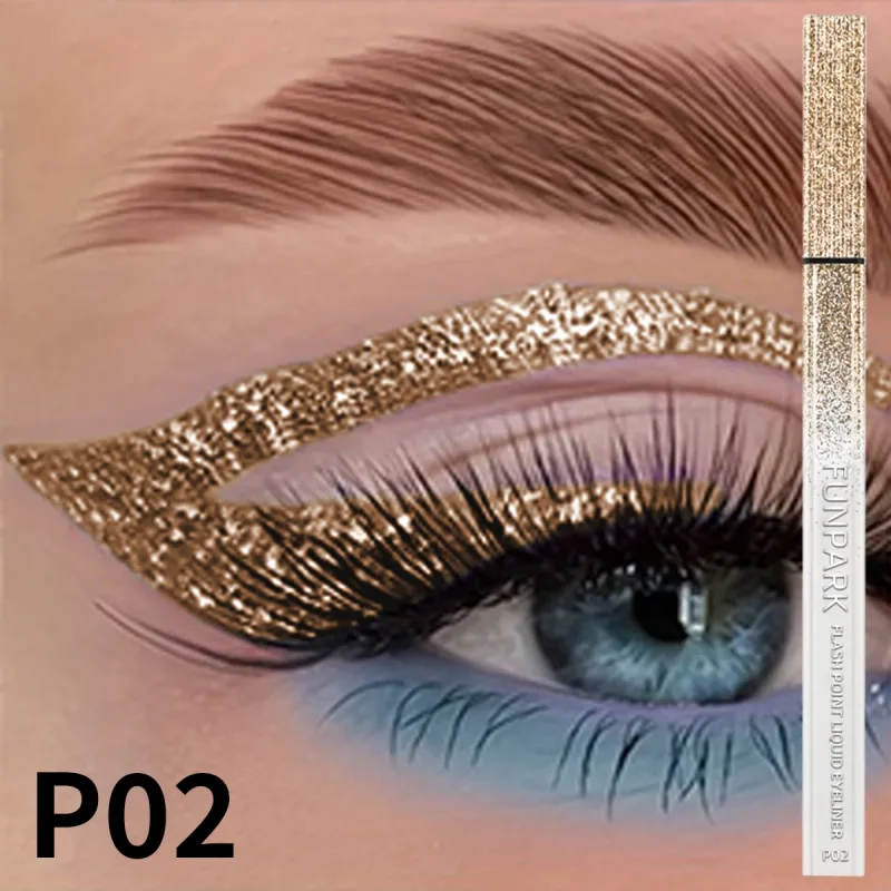 Crayon Eyeliner liquide à paillettes, imperméable, violet, rose, bleu, stylo pour les yeux, longue durée, séchage rapide, maquillage pour les yeux, 1 pièce — image 8