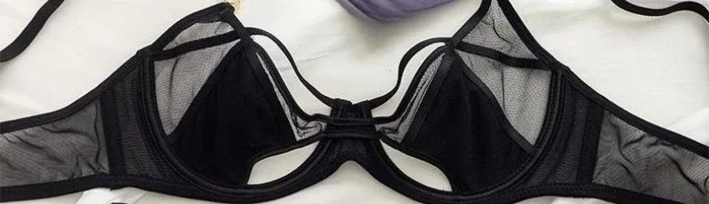 Комплект Белья Из Сетки Без Поролона Soft Wire Push-up Сексуальное Перфорированное Кружево Стиль "Тишина" Новинка
