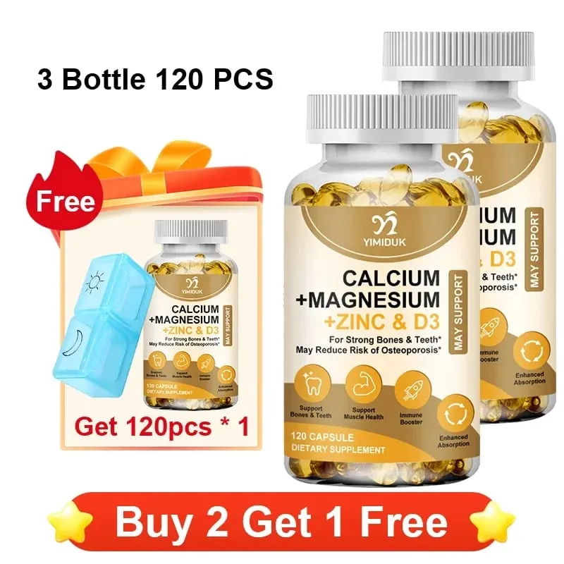 Bone & Muscle Support Supplement with Calcium Magnesium Zinc & D3 Supports Strong Bones Teeth Immunity & Vitality