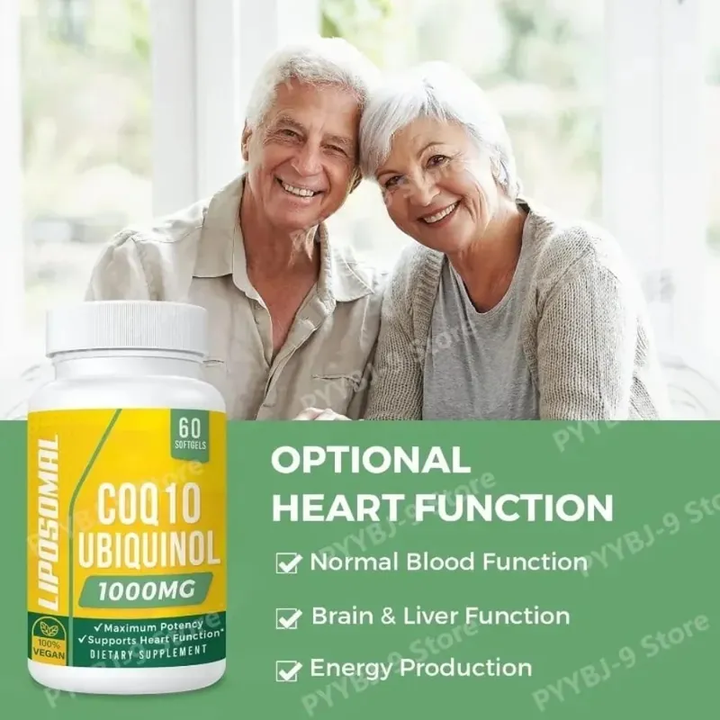 CoQ10 Ubiquinol 1000mg Vegan Softgels 60 Ct Liposomal High Absorption Coenzyme Q10 for Heart Energy Antioxidant Daily Support — image 6